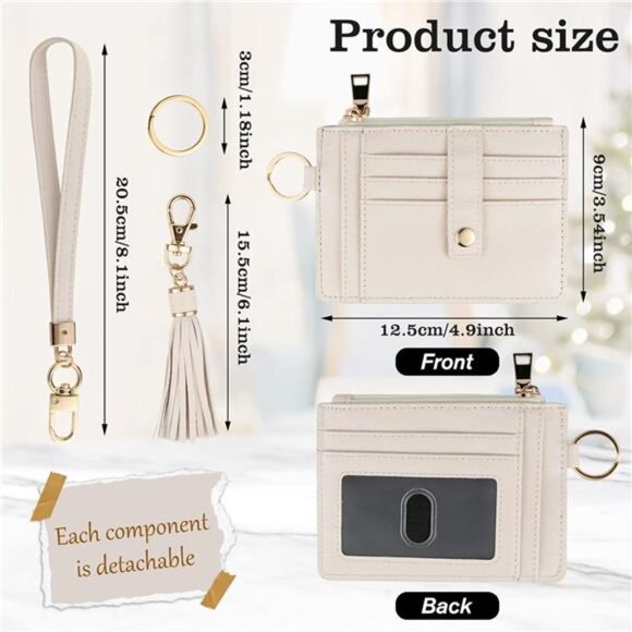 Small Wristlet Wallets for Women RFID Credit CardHolder Wallet Keychain Wristlet - Picture 2 of 7